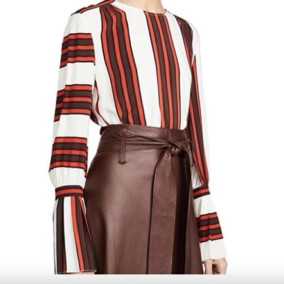 Tory Burch Silk Top Frill Sleeve Blouse NWT 0 - Picture 3 of 8